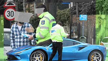 Degeaba a dat 300.000 € pe bolid că poliția nu l-a iertat! Cine e milionarul cu Ferrari F8 Turbo care n-a scăpat de amendă