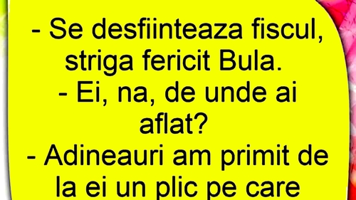 BANC | Bulă strigă fericit: "Se desființează FISC-ul!"