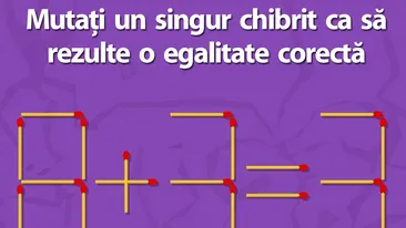 Test de inteligență cu 10 întrebări | Prima: Mutați un singur chibrit ca să transformați 8+3=3 într-o egalitate adevărată!