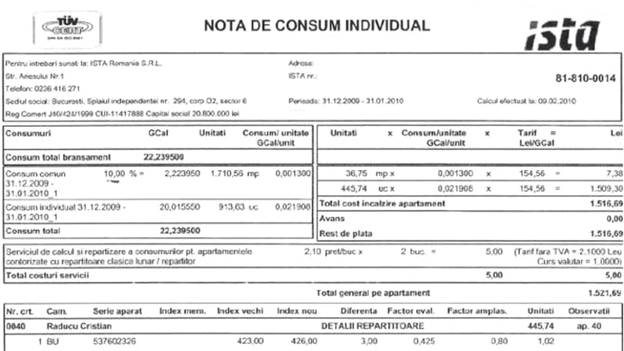 Gigacaloria l-a ars la buzunar cu o gigafactura! A platit caldura la o garsoniera 1.500 de lei!