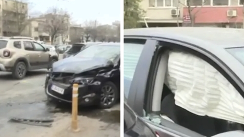 Accident în fața Spitalului Grigore Alexandrescu. O ambulanță și mai multe mașini au fost avariate