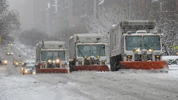 Furtună de zapadă la New York, după uraganul Sandy