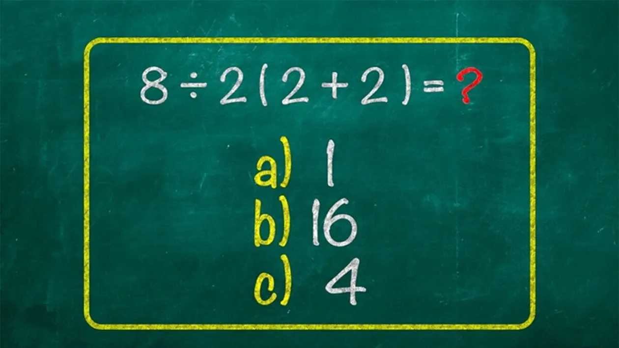 Test de logică | Cât face 8 : 2 (2 + 2) = ?