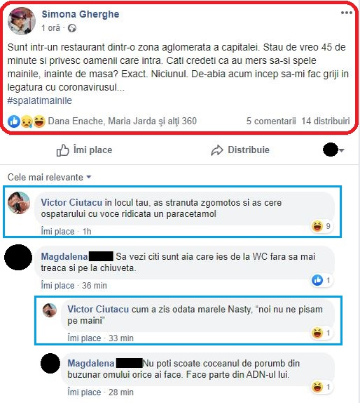 Simona Gherghe, martoră la scene neplăcute într-un restaurant: “Îmi fac griji în legatură cu coronavirusul…”