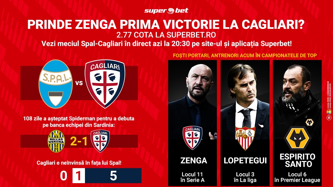 SUPERIUBIT ȘI RESPECTAT ÎN ROMÂNIA! PARIEZI PE ZENGA DISEARĂ ÎN SPAL-CAGLIARI?