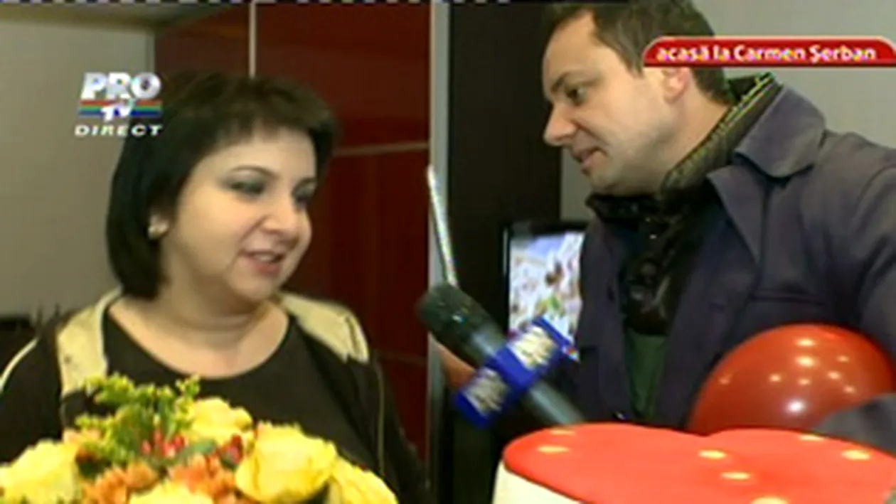 VIDEO Carmen Serban nu sta prea mult cu inima franta! A primit flori si baloane de la Catalin Maruta!