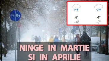 Orașele din România în care ninge în martie și în aprilie, potrivit meteorologilor Accuweather