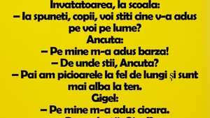 BANC | Învățătoarea, la școală: "Ia spuneți, copii, voi știți cine v-a adus pe voi pe lume?"