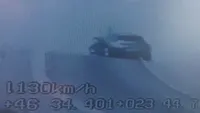 O maşină cu 236 km/h a intrat în parapeţi pe A3! Cum a explicat şoferul incidentul