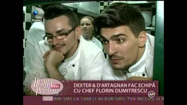 D'Artagnan si Dexter, despre Chef Florin Dumitrescu: Face pe seful cu noi, pentru ca bucataria este militarie!