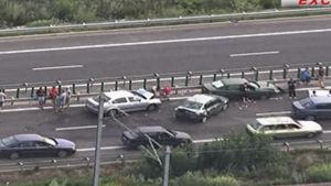 Accident grav in drum spre mare! O masina a luat foc, sapte persoane au fost grav ranite!