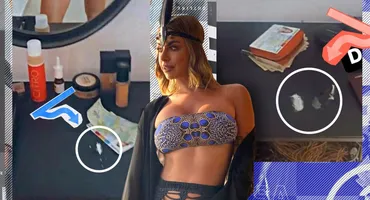 Natalia Mateuț s-a pozat cu linii de praf alb în Mykonos, probabil din greșeală! Făină, praf de copt sau zahăr pudră?