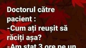 BANC | "Cum ați reușit să răciți așa?"
