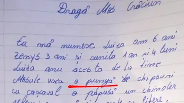 Scrisoarea Luizei din București a devenit virală. Ce i-a cerut lui Moș Crăciun