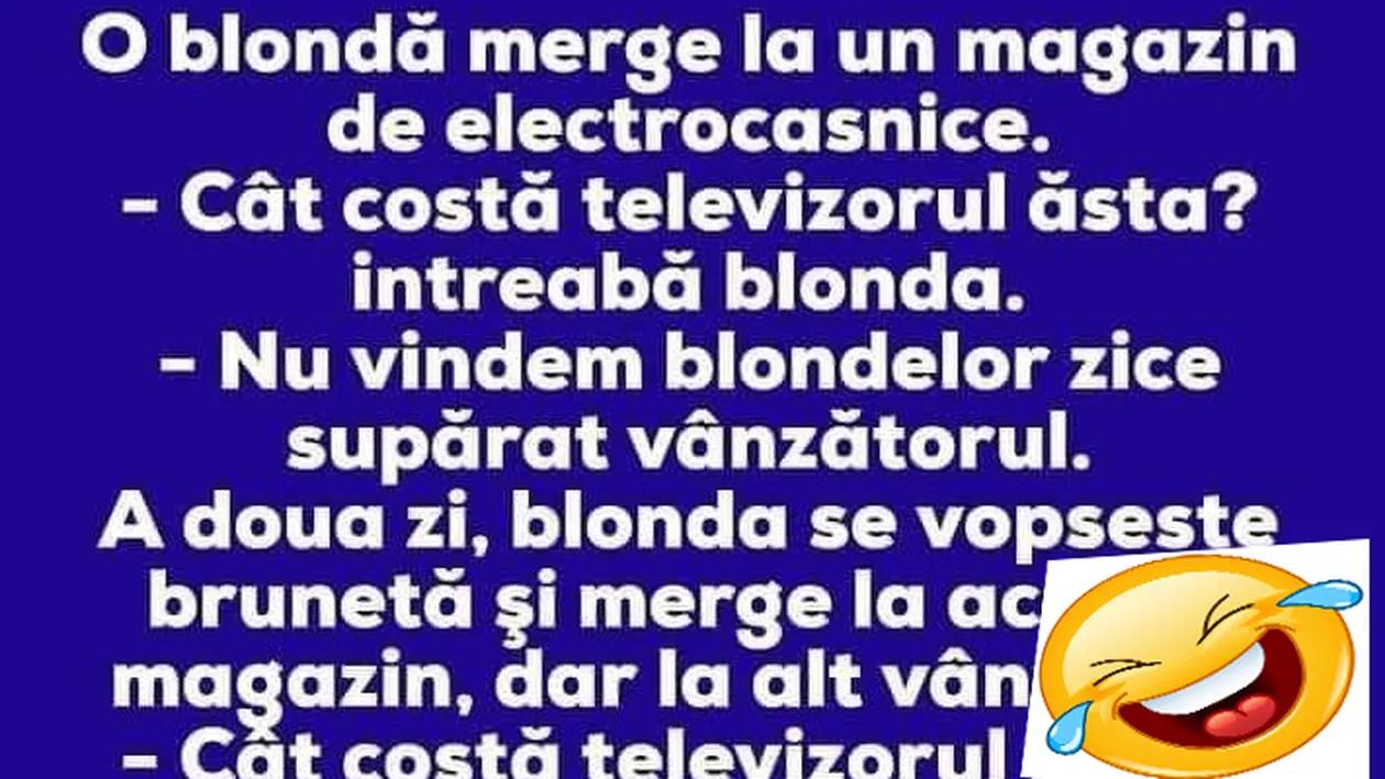 Bancul Zilei | Gafa de proporții făcută de o blondă într-un magazin de electrocasnice