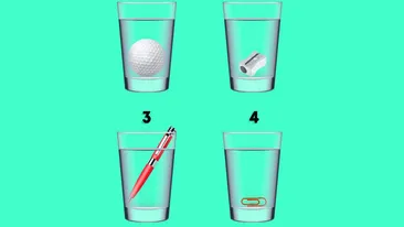 Cel mai tare test de logică | Care dintre cele 4 pahare are cea mai multă apă?