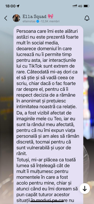 Ella, dezvăluire neașteptată!/ Sursa foto: Instagram