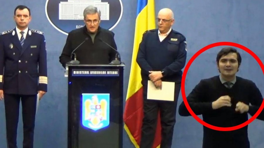 Ministerul de Interne a făcut anunțul! Cine este, de fapt, Bogdan, interpretul în limbaj mimico-gestual al conferințelor de la MI