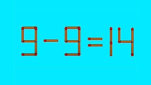 TEST IQ | Corectați 9 - 9 = 14, mutând un singur băț de chibrit