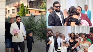 Primele imagini de la nunta lui Dani Stoian. Ce rochie de mireasă a ales nora lui Florin Salam