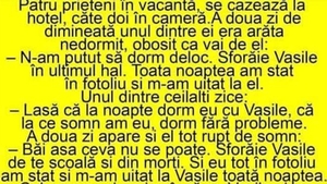 Bancul sfârșitului de noiembrie | "N-am putut să dorm! Vasile sforăie în ultimul hal"