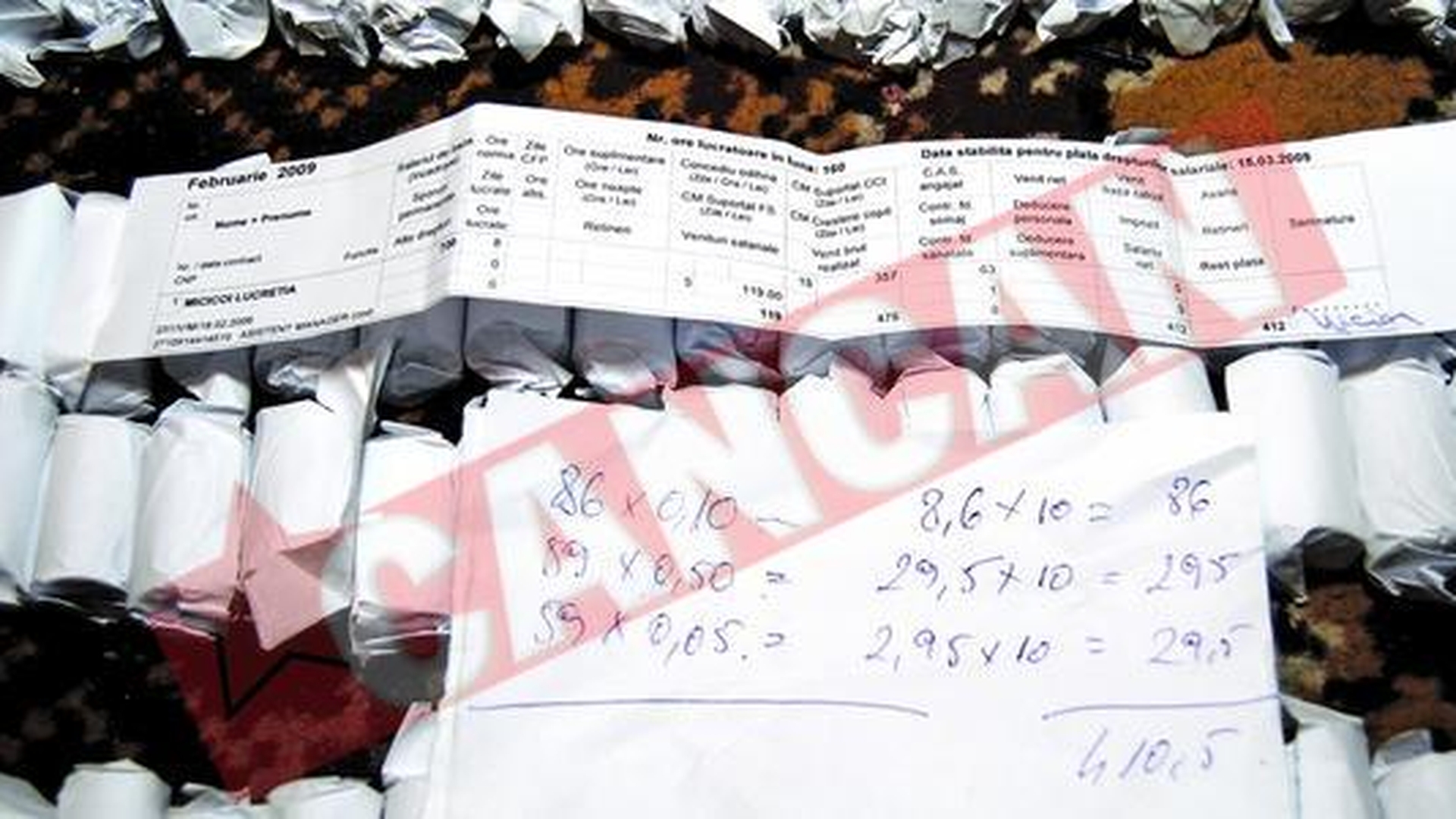 Platita cu fise de 5, 10 si 50 de bani