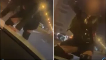 Scene incredibile s-au petrecut în traficul din Capitală! A dansat lasciv pe capotă, la semafor. Totul a fost filmat