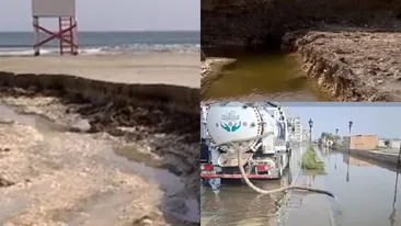 Imagini dezolante din Năvodari, după ploile torenţiale din utimele 2 zile. Litoralul e măturat de ape