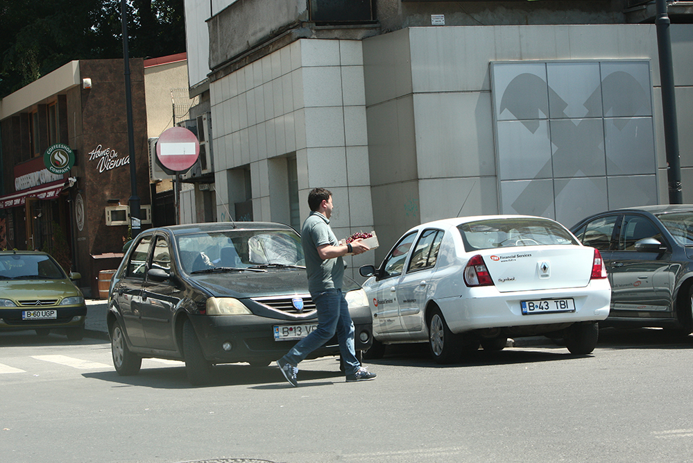 Ionuţ Luţu cară lada cu cireşe