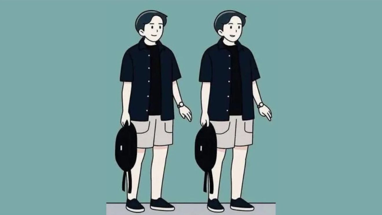 Test de logică | Acești doi tineri par identici, dar nu sunt. Găsiți singura diferență dintre ei!