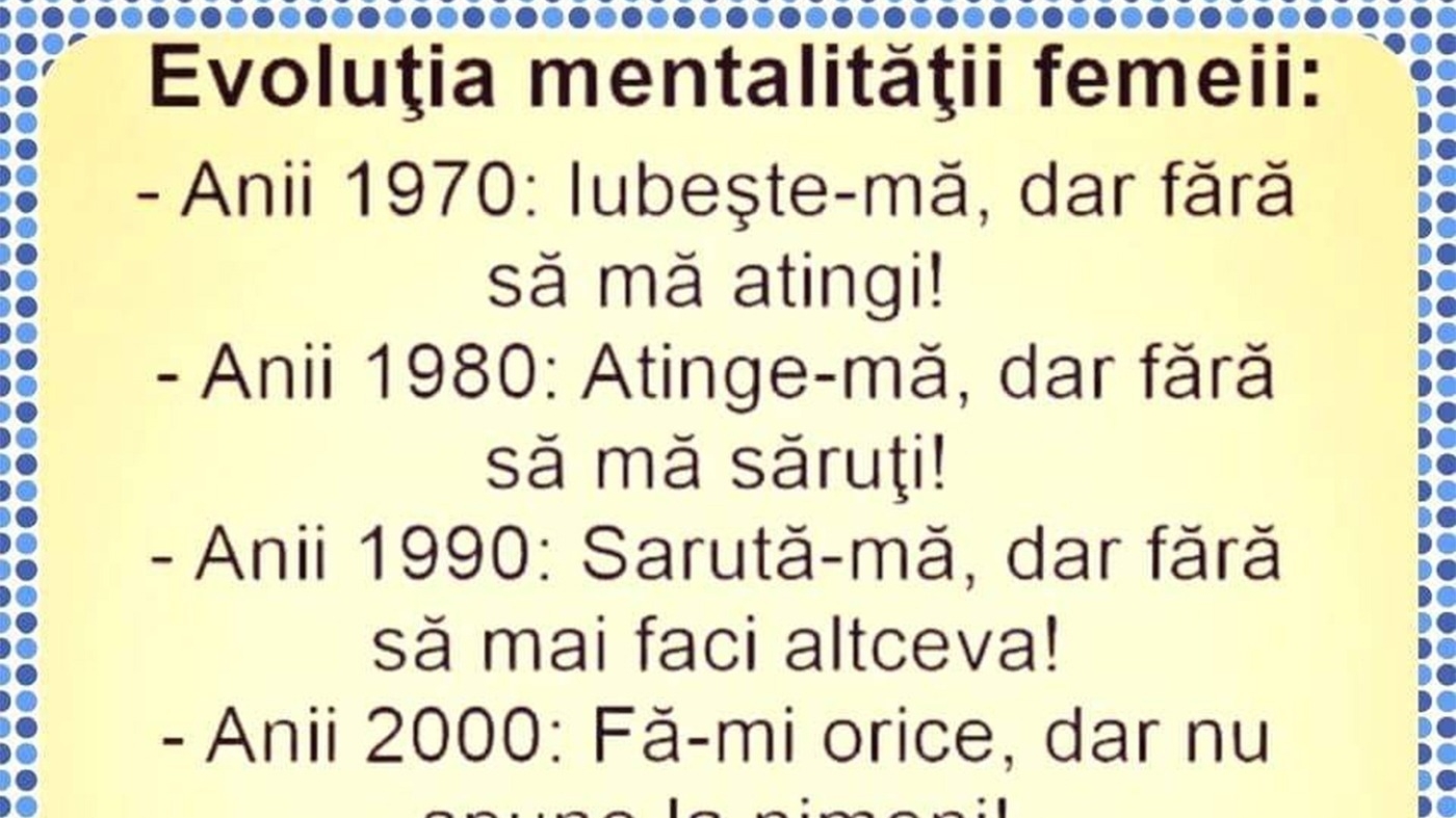 BANCUL ZILEI | Evoluția mentalității femeii