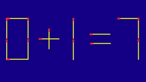 Test IQ cu chibrituri | Corectați 0 + 1 = 7, mutând un singur băț