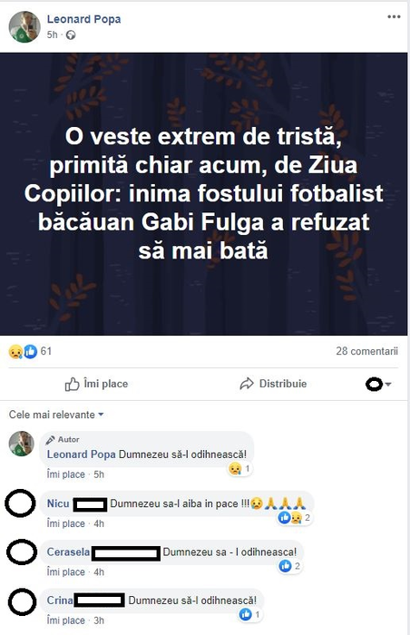 Cauza morții lui Gabi Fulga: “Inima fostului fotbalist băcăuan a refuzat să mai bată”