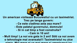 Bancul de weekend | Un american vizitează Bucureștiul cu un taximetrist