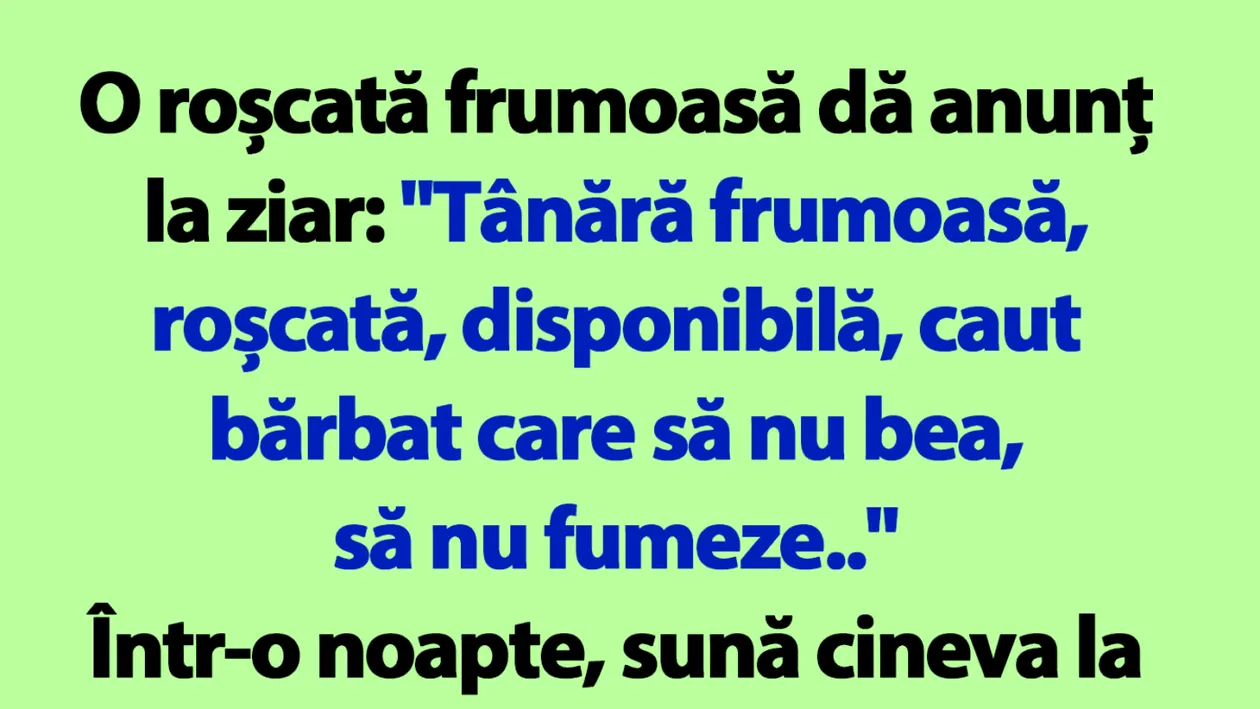 BANC | Bulă, roșcata și anunțul din ziar
