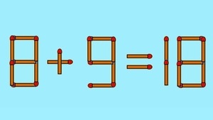 Test de inteligență | Mutați un singur chibrit pentru a corecta 8 + 9 = 18