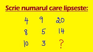 TEST IQ | Ce număr urmează în această serie 4,9,20,8,5,14,10,3?