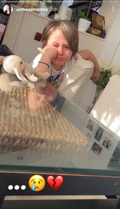 Andreea Mantea, cu sufletul frânt după ce fiul ei i-a făcut o mărturisire în timp ce plângea: “Sună-l pe președinte și spune-i să-l aducă pe Stinky” | FOTO