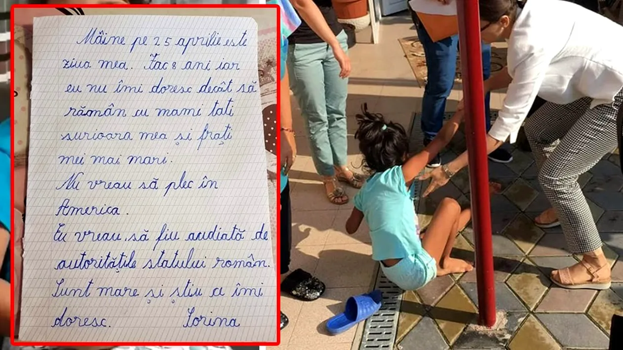 “Nu vreau în America. Eu...” Scrisoarea șocantă scrisă de Sorina, fetița de 8 ani luată cu mascații