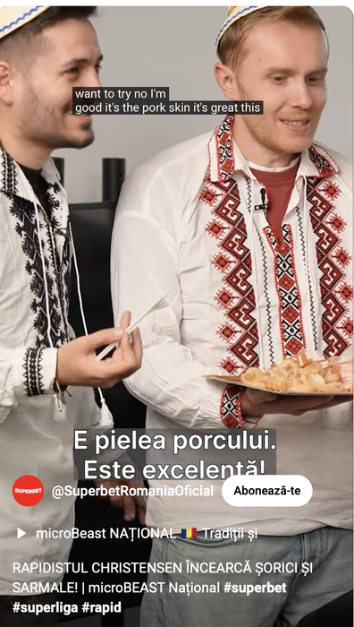 Cum a reacționat acest norvegian stabilit în România, după ce a mâncat șorici pentru prima dată. Imagini devenite virale