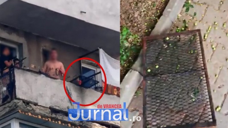 Patru tineri din Focșani s-au apucat să facă grătar pe balcon, dar le-a căzut peste o mașină. S-au ales cu amendă pentru petrecere