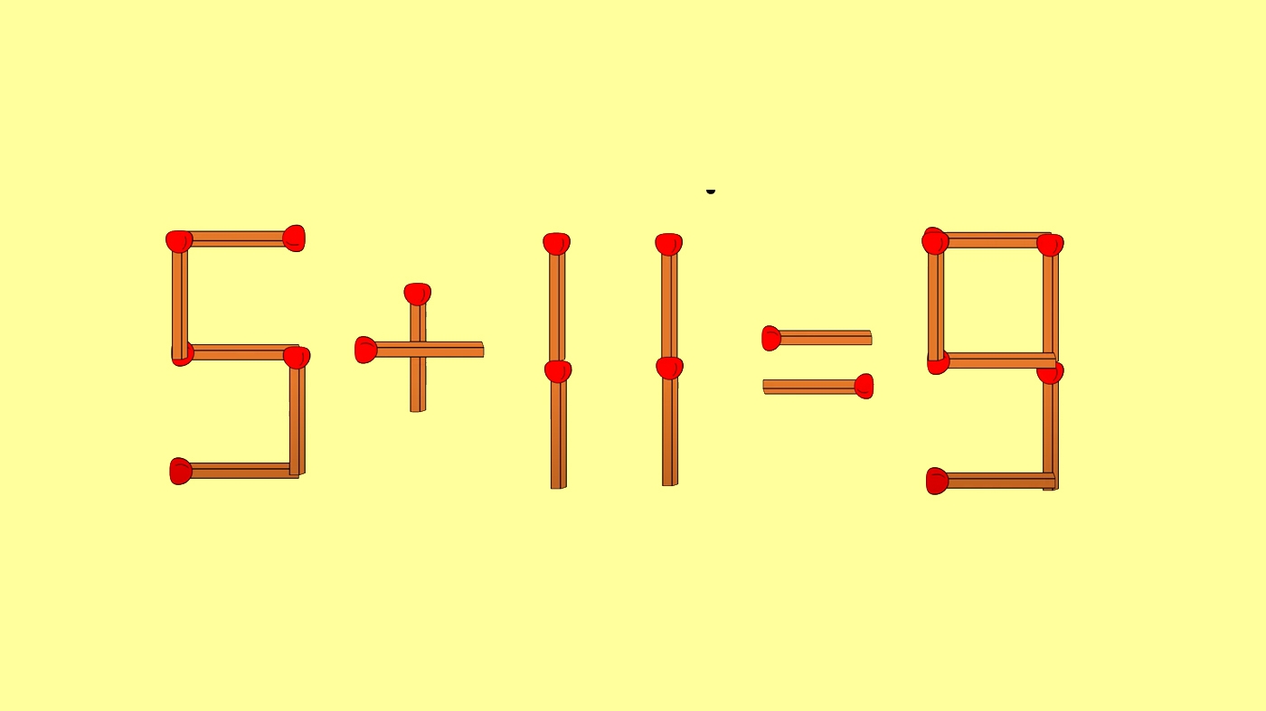 Testul IQ la care și geniile greșesc | Mută un singur băț pentru a corecta egalitatea 5+11=9
