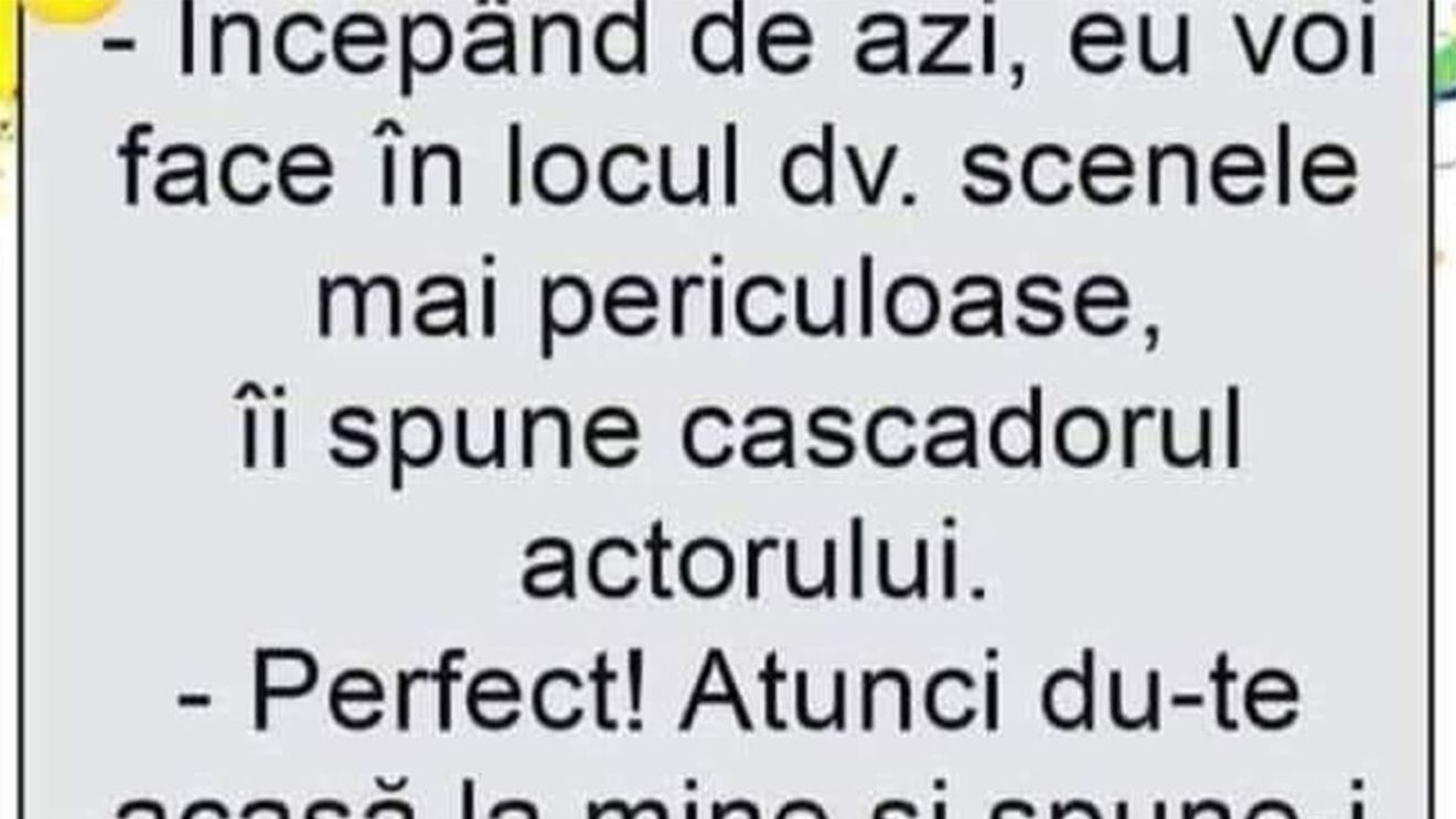 BANCUL ZILEI | Actorul, cascadorul și scenele periculoase