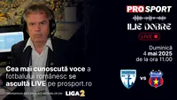 Ilie Dobre comentează LIVE pe ProSport.ro meciul F.C. Voluntari - Steaua, duminică, 4 mai 2025, de la ora 11.30