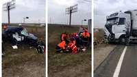 Accident înfiorător în apropiere de Craiova! Doi soți au murit, după ce mașina lor s-a izbit de un tir