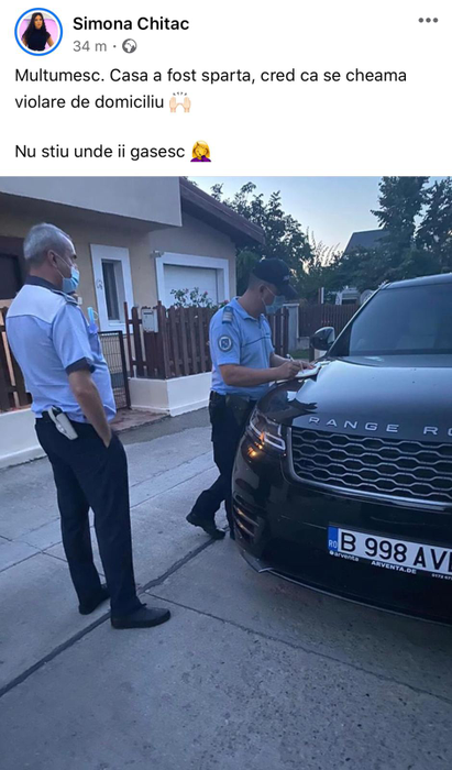 Simona Chițac, momente de spaimă după ce a ajuns acasă: “Violare de domiciliu”. A chemat imediat poliția