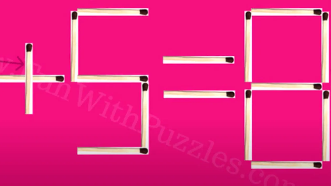 Test de inteligență | Mutați un singur chibrit pentru a trasforma 9-5=8 într-o egalitate corectă!