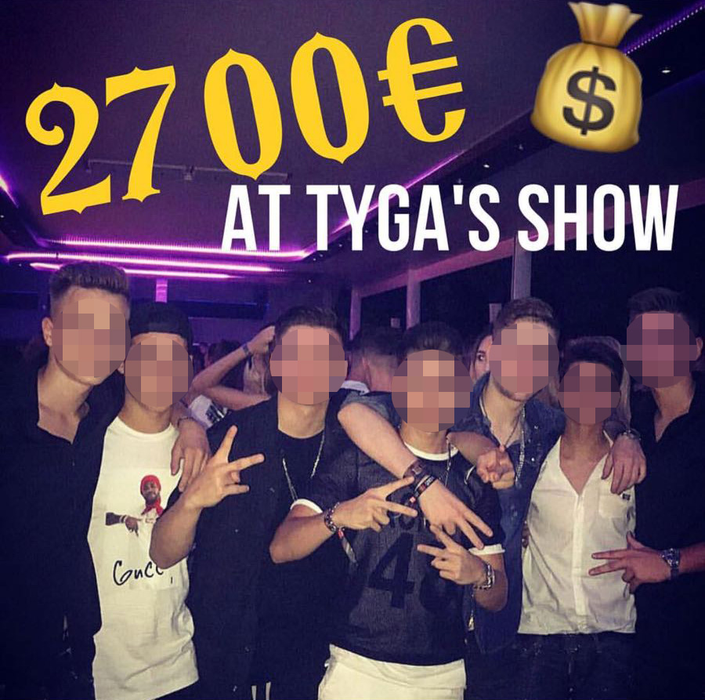 La concertul lui Tyga, tânărul și "brigada" sa au "spart" 2.700 de euro pe consumație