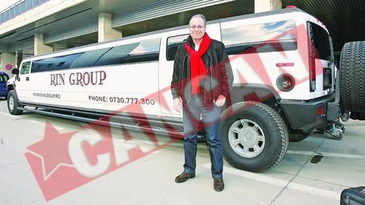 Peter James, intampinat cu limuzina Hummer la aeroport