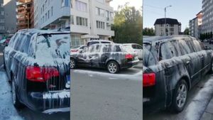 Imagini incredibile. Un bărbat din Suceava și-a găsit mașina acoperită de făină si ouă